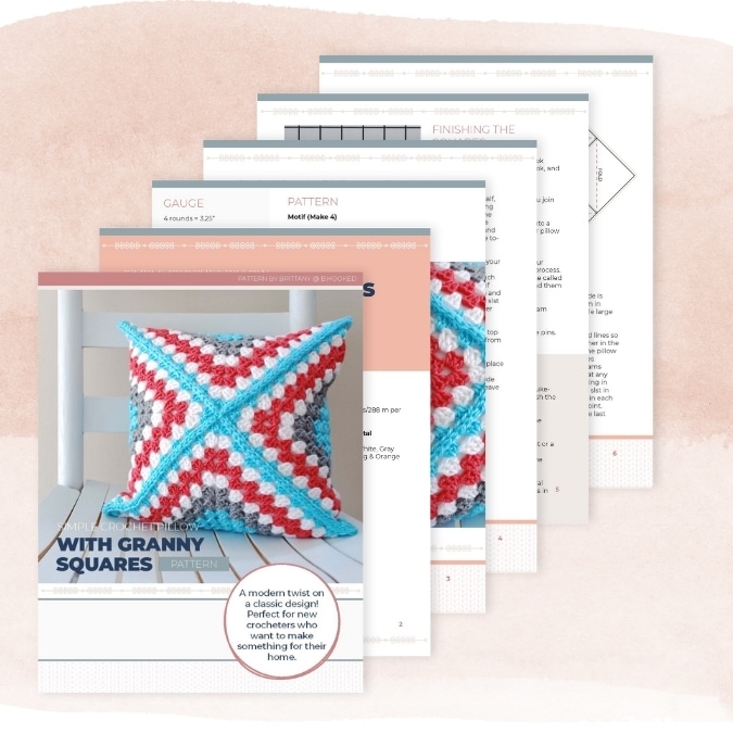 Simple crochet pillow PDF preview