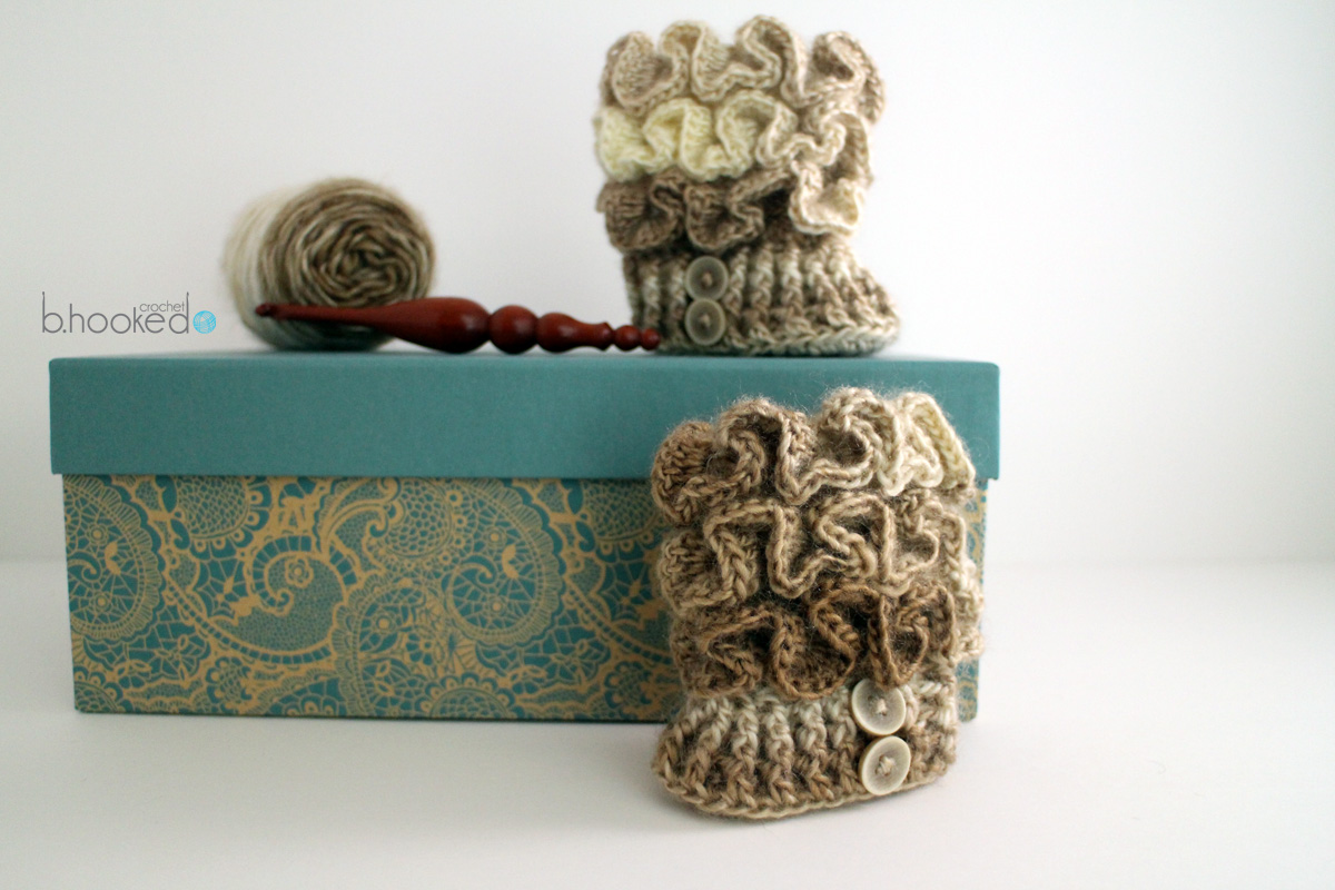 Crochet Ruffled Baby Booties