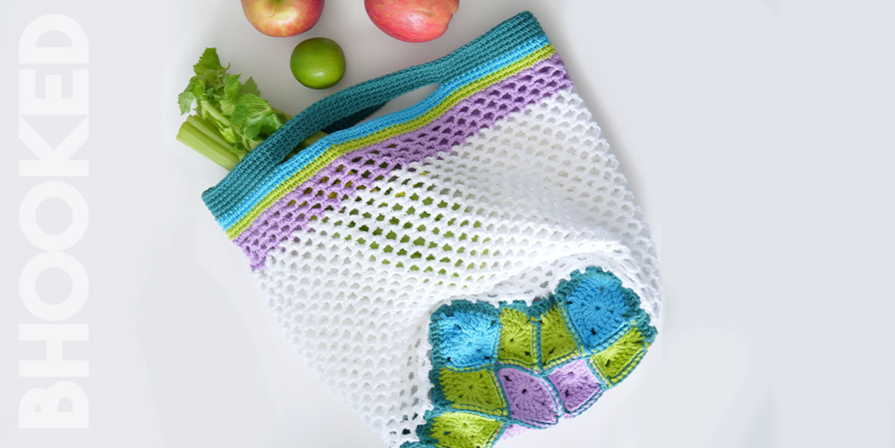 blooming crochet market bag