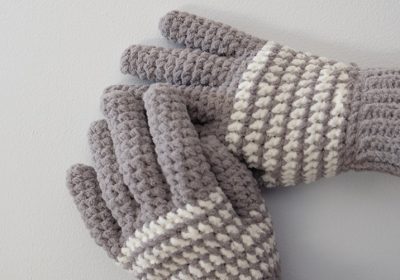 Cozy Striped Crochet Gloves