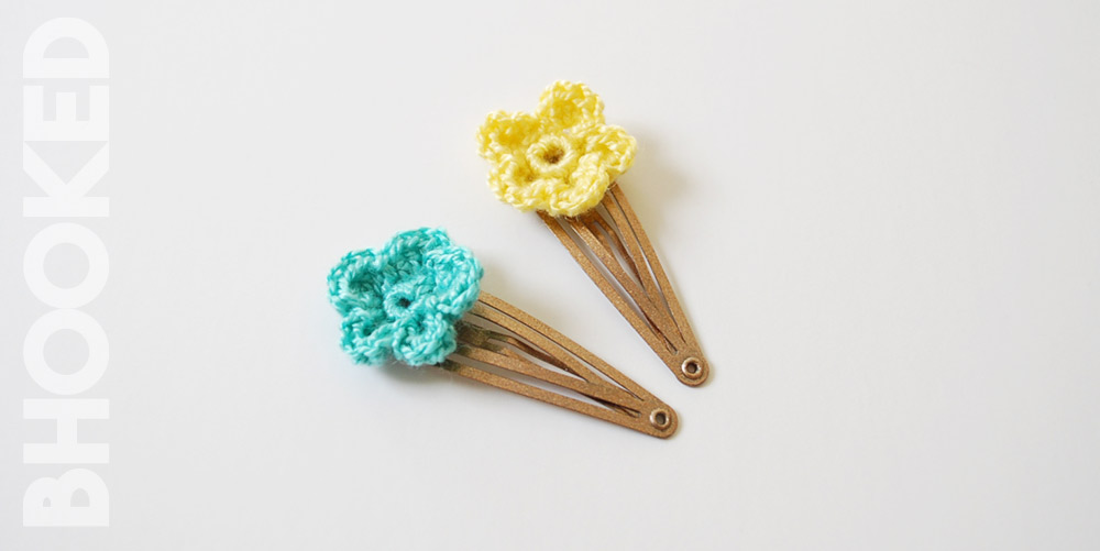 Flower Crochet Hair Clips Free Crochet Pattern from 