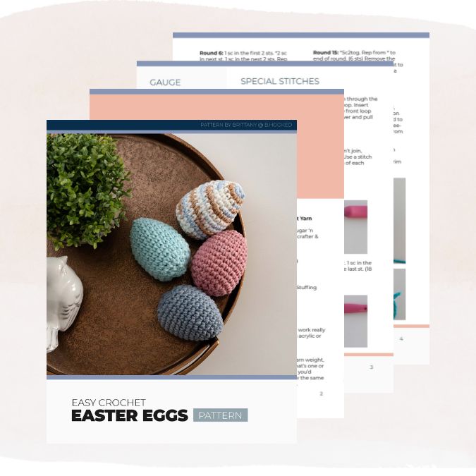 Preview of the Crochet Easter Eggs PDF Pattern.