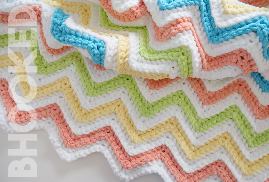 The Perfect Chevron Crochet Blanket Pattern by Yarnspirations!