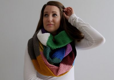 Stash Buster Color Block Crochet Scarf