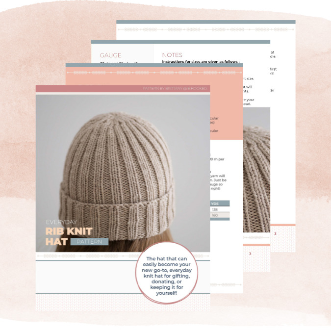 Everyday Rib Knit Hat PDF Pattern Preview