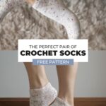 Crochet socks shown being worn.