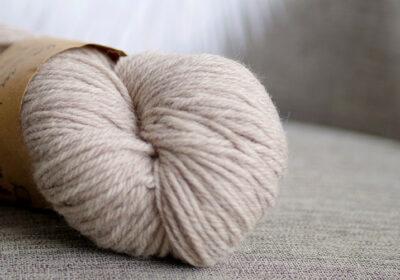 Taupe colored medium yarn weight.