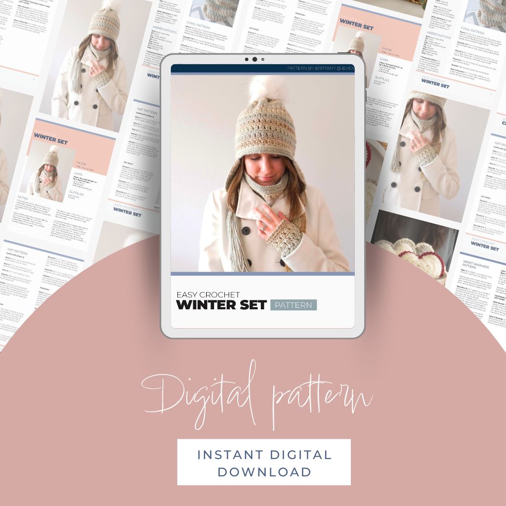 crochet cowl and winter set pattern preview