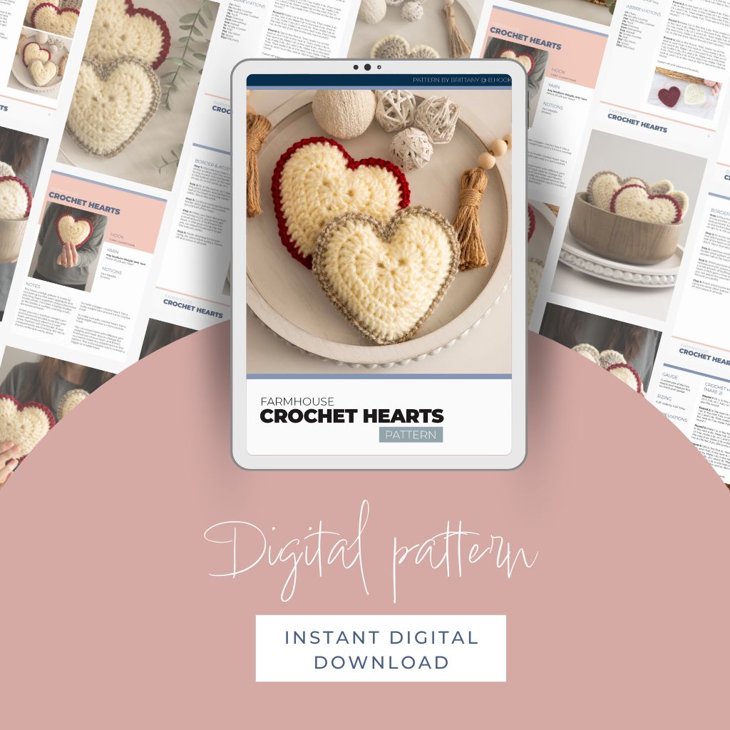 Farmhouse heart crochet pattern preview