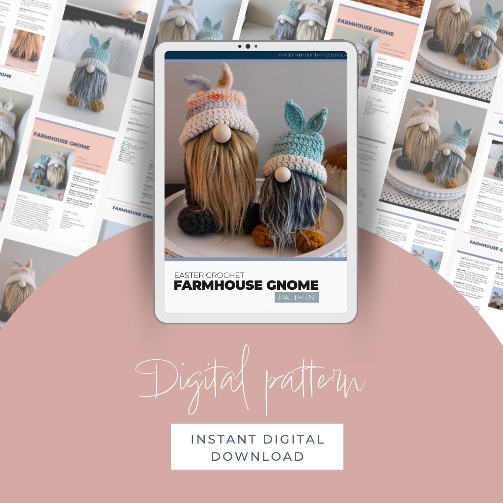 Preview of digital crochet Easter gnomes tutorial